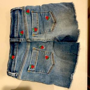 Girls Jean shorts with Strawberries